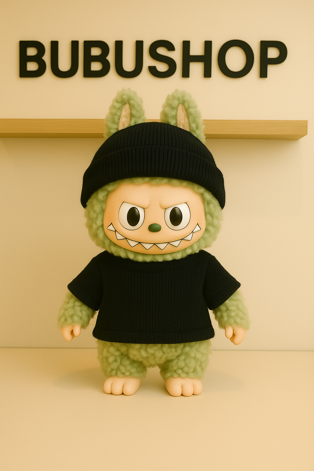 Bubu en T-shirt et bonnet