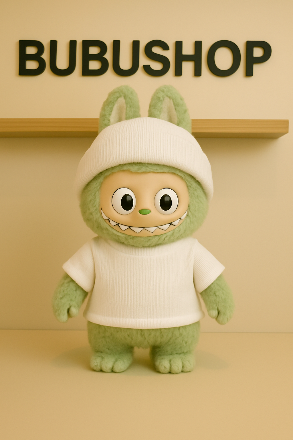 Bubu en T-shirt et bonnet