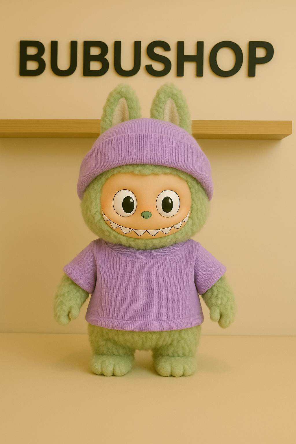 Bubu en T-shirt et bonnet